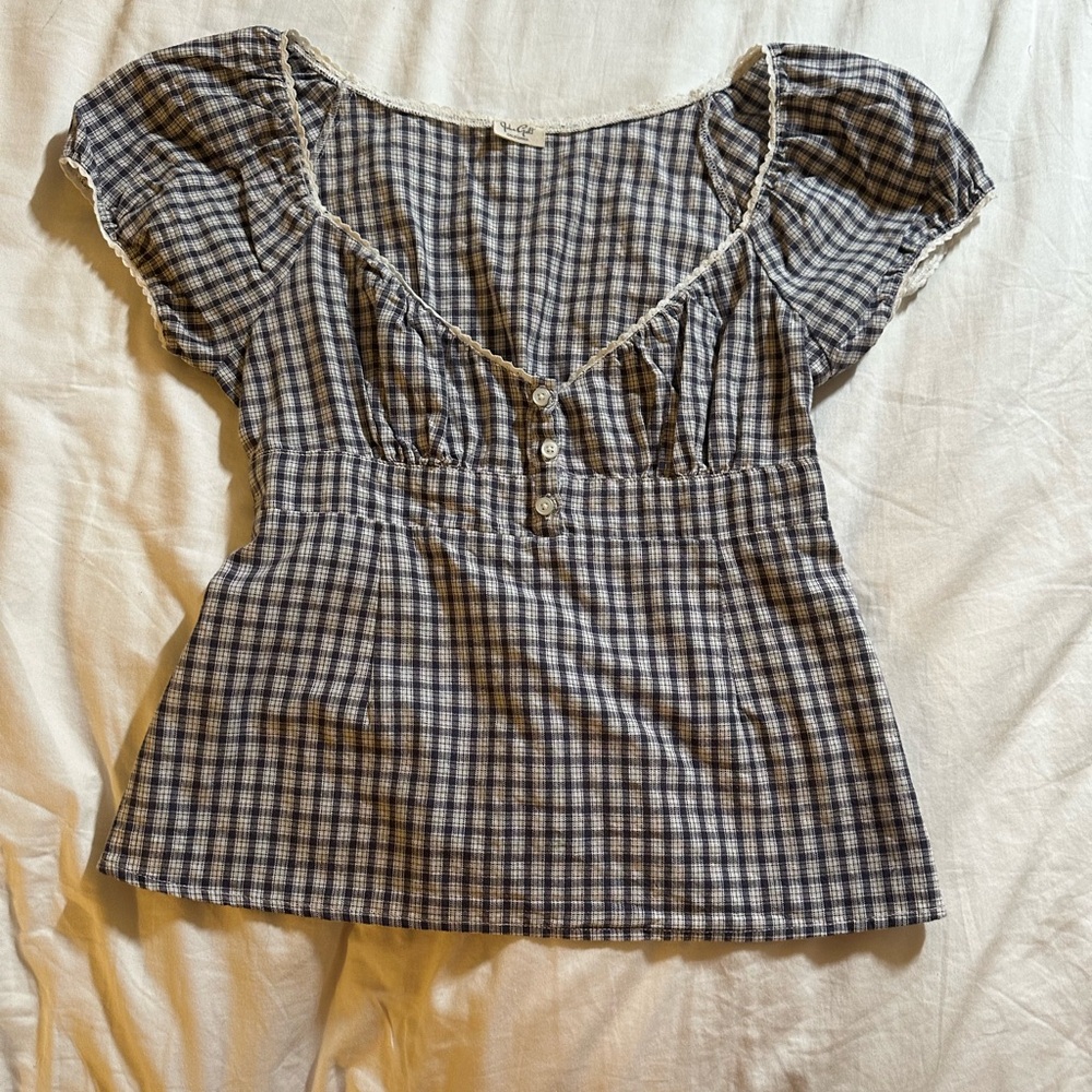 Brandy Melville Plaid Blair Top
